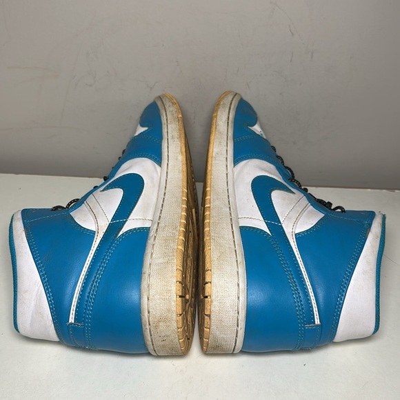 Air Jordan 1 Mid GS Aqua tone Blue and White Sneakers - Picture 5 of 7